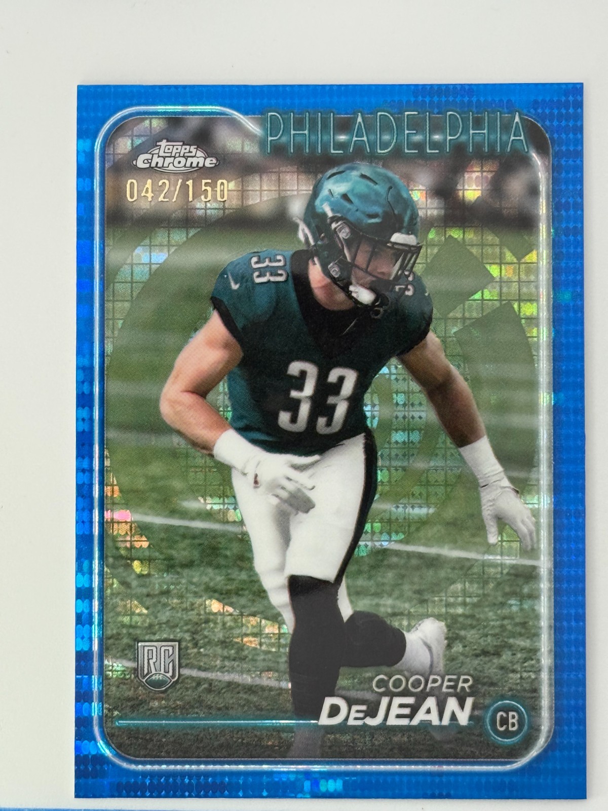 2024 Topps Chrome - Rookies Cooper DeJean #232 Aqua Sonar Refractor /199 (RC)