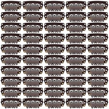50 Pcs U-Shape Metal Snap Clips 28mm 6-Teeth 1 Count Pack of 50 Dark Brown
