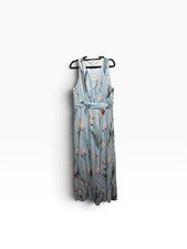 Pale Blue And Floral Dress Size Large