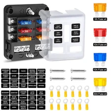 PSEQT Mini 6-Way Blade Fuse Block Small with Indicator, 6 Way w/ Indicator 