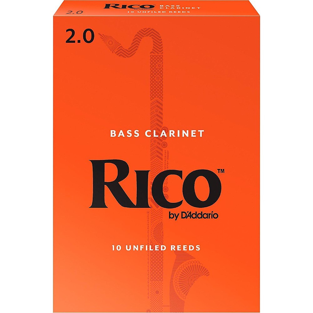 Rico Bass Clarinet Reeds, Box of 10 Strength 2