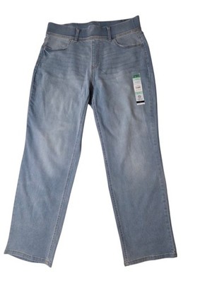 Terra & Sky Light Wash High Rise Straight Leg Pull On Jeans Slimming 0X 14W