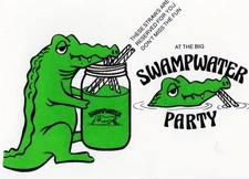 rare carte postale usa chartreuse liquor  at the big SWAMPWATER party