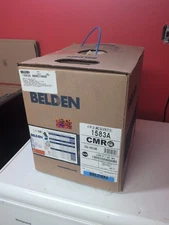 Belden 1583A 006U1000 4-Pair Solid Cat5e UTP Riser CMR Cable, 796 ft. Box, Blue