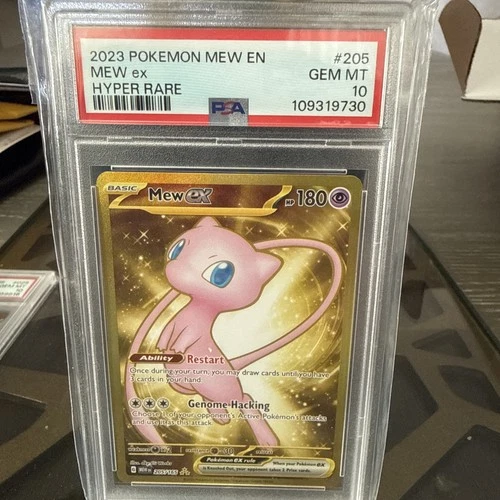 Pokémon TCG Mew EX 205/165 Scarlet & Violet 151 Holo Hyper Rare PSA 10