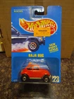 Vintage 1991 Hot Wheels Blue Card Metallic Red Glitter Baja Bug #223 New on card