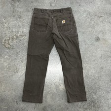 Carhartt Rugged Flex Relaxed Fit Canvas 5-Pocket Work Pant 34 X 32 Dark Brown