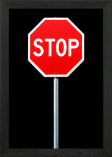 Listing image for Red Stop Sign on Black Background Framed Wall Art Poster Canvas Print Picture