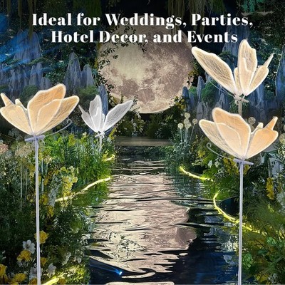 3-Color Butterfly Floor Lamp - Adjustable Wedding/Home LED
