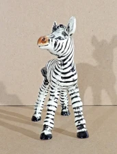 Vintage Goebel W. Germany Porcelain Zebra Figurine 4” Tall x 3.5" Long