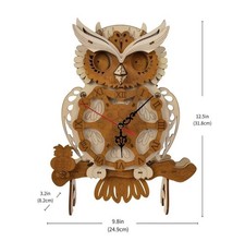 Wood Puzzle - 3D Mechanical Wood Owl Clock Puzzle 133 PCS New In Sealed Box