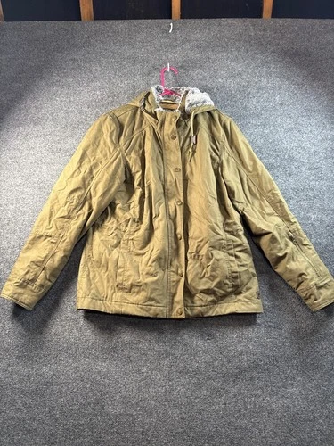 Noble Outfitters XL Khaki Hooded Utility Workwear Jacket Sherpa Lined - product listing photo