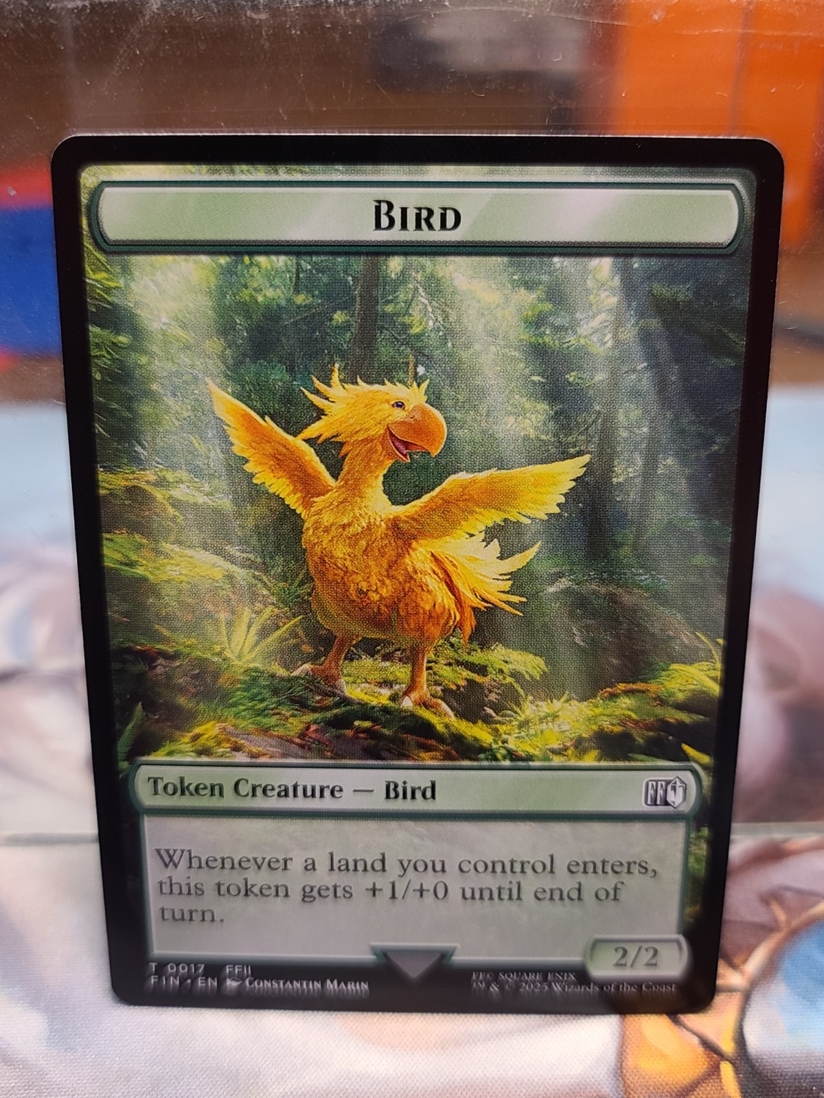T 0017 Bird 0009 Hero Creature Emblem Token Final Fantasy FIN MTG Card