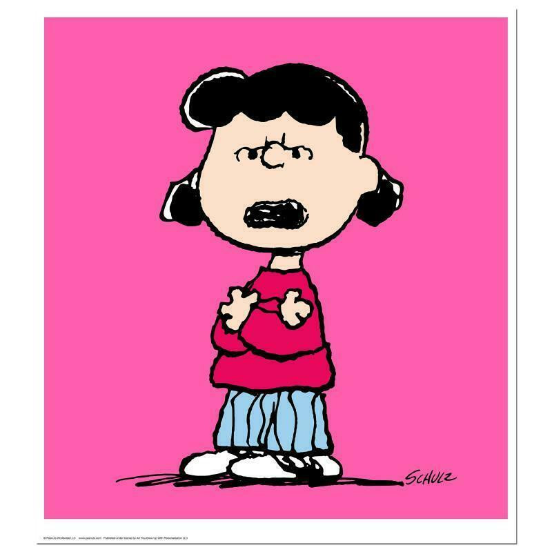 Dessin Original Peanuts - Lucy Van Pelt Signé Charles M. Schulz, état TB