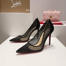 Follies Strass 100 mm Pumps - Mesh and strass - Black