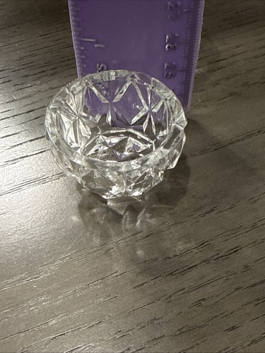 Vintage Cut Clear Crystal Glass Salt Cellars Set of 6 Made In Czechoslovakia - Picture 5 of 7