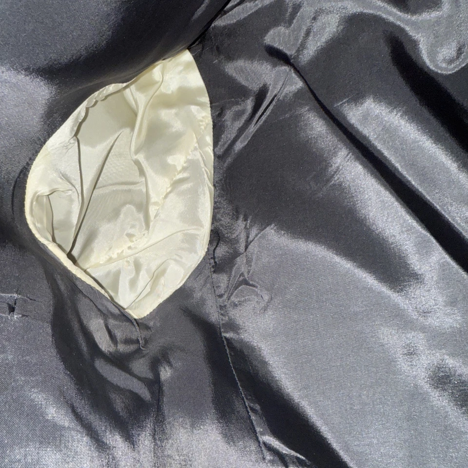 Blazer WFF by Farah Hombre Gris Oscuro Negro Espiga 100% Lana Tweed 2 Botones 42R Foto 4 de 4