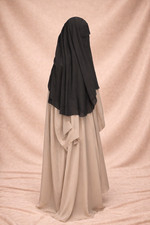 Two Veil Niqab Cap 95cm  Lightweight Modest Niqab  Full Coverage Face Veil