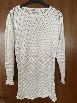 Apart Pullover Lochmuster weiß Gr. 38