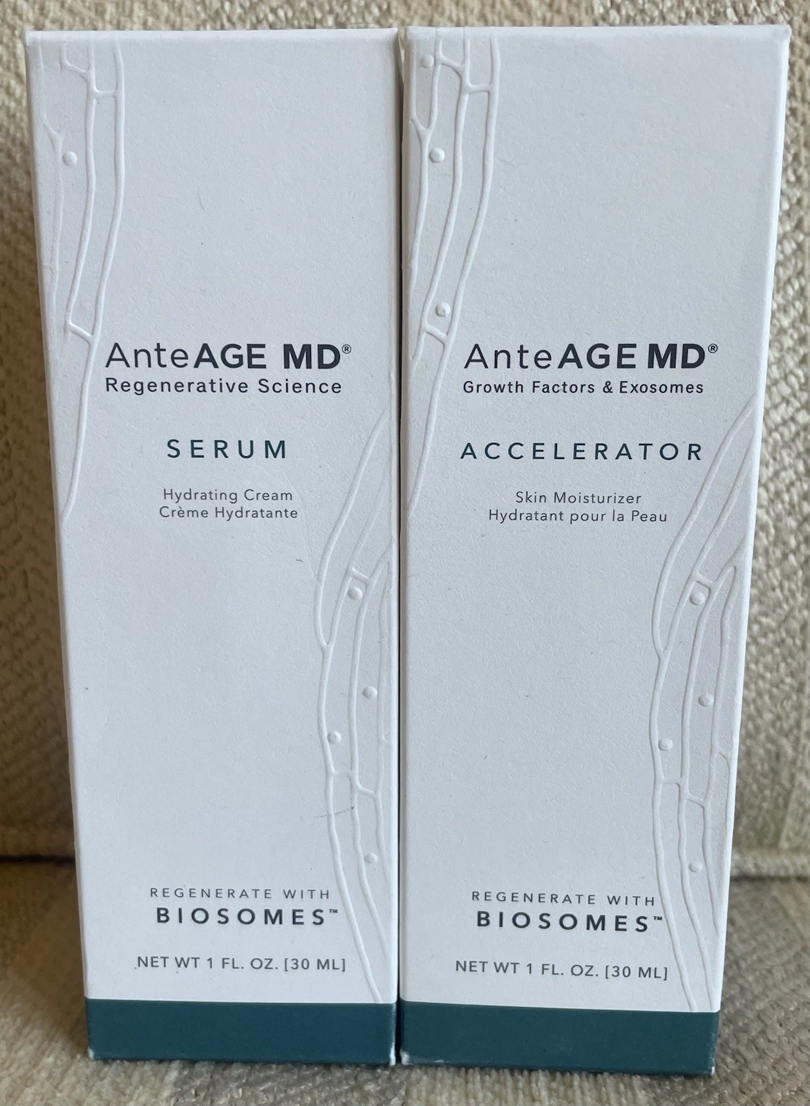 AnteAGE MD System Serum & Accelerator Duo 1 Oz Each New In Box Authentic Ex 2027