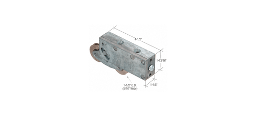 CRL Sliding Glass Door Roller Tandem Stainless Steel 1-1/8" W Housing - Picture 3 of 4