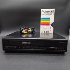 Panasonic Omnivision PV-2101-K VHS VCR Player Bundle Tested Works w Tape Cable 