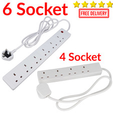 ⭐ PREMIUME XTENSION LEAD 4,6 GANG WAY SOCKET3M CABLE ELECTRIC MAINS POWER UKLEAD