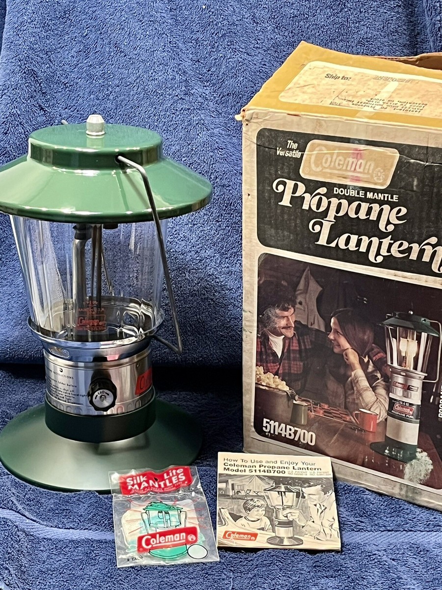 unleadedワンマントル フロステッドグローブ 1994 年 11月 Rare Clear Fluted Globe Coleman 5114B Propane Lantern Dated 2-79