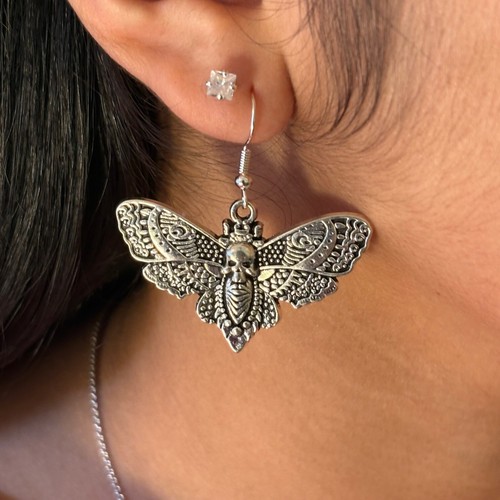 Death's Moth Hawkmoth Earrings, Insect Earrings, Nature Earrings. - Picture 8 of 16