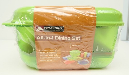 Ozark Trail 14 Piece All-in-1 Dining Set 12014 Picnics Camping 10 x 8 x 6 NEW - Picture 1 of 4