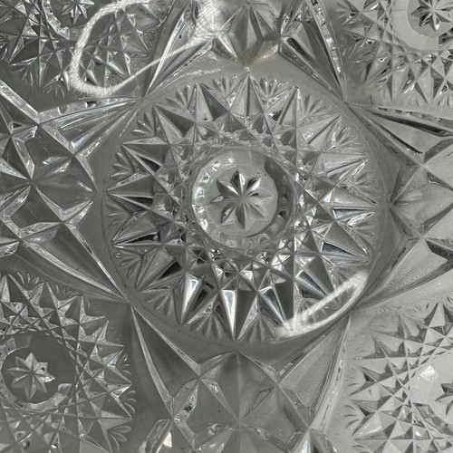 American Brilliant Heavy Crystal Bowl Hobstar & Arches 9” 40's MCM Antique VTG - Picture 8 of 20