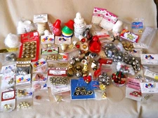 Huge Lot of Vintage Christmas Craft Supplies / BELLS / Metal & Plastic / New