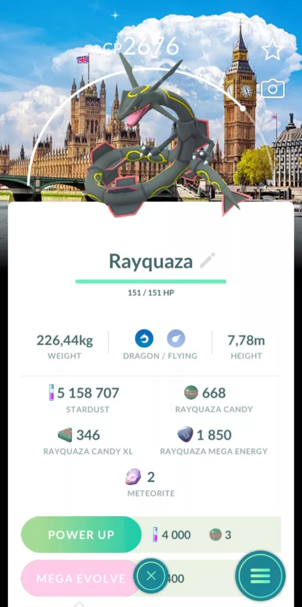 Shiny Rayquaza Pokemon Trade Go