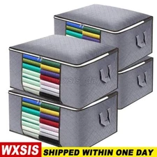 3/9X Large Underbed Clothes Storage Bags Ziped Organizer Wardrobe Closet Boxes