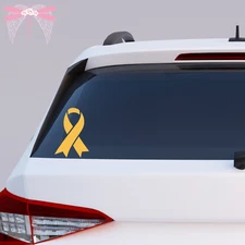 Appendix Cancer Awareness Ribbons Amber Vinyl Decal Stickers 22 Sizes Available