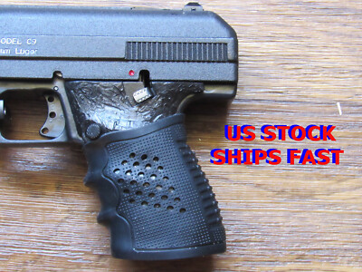 (BLACK) RUBBER NON-SLIP PISTOL GRIP SLEEVE FOR HI-POINT 380 9MM 40 45 357