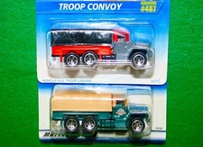 Hot wheels Lot of 2 Troop Convoy Variations 1995 #487 & 1997 #487 MINT! RARE!