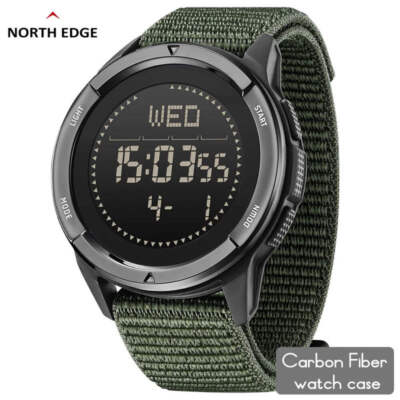 NORTH EDGE ALPS Digital Watch Men Compass 50M Waterproof Sports Wristwatch