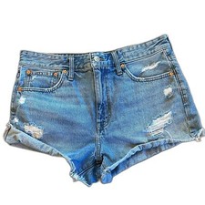 Madewell Cut Off Denim Shorts Relaxed Distressed Size 29 Summer Vacation
