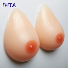 IVITA Self-adhesive Silicone Breast Forms Teardrop A Cup Mastectomy Fake Boobs