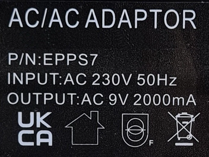 BEHRINGER AMP800 POWER SUPPLY (2 METER) ADAPTER AC 9V - Image 3 of 3