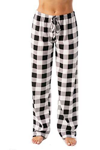 Women Buffalo Plaid Pajama Pants Medium White Black Buffalo Plaid - Picture 2 of 4