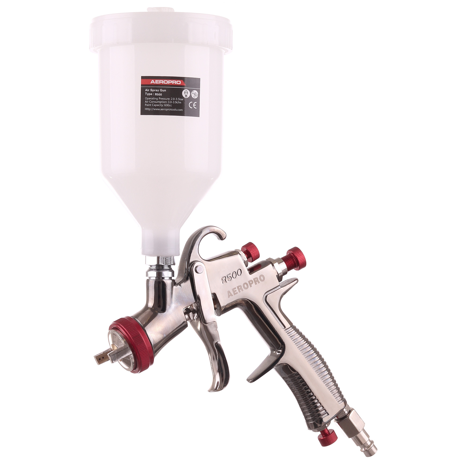 AEROPRO Professional Spray Paint Gun LVLP R500 1.3 mm Nozzle Container