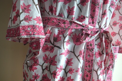Handmade Cotton Hand Block Printed Kimono Robes Bridal Sleep Wear Dress 2k24 - Picture 4 of 7