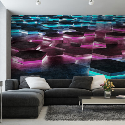 VLIES FOTOTAPETE Selbstklebend XXL MODERNES 3D Sechsecke Projekt 5046