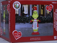 Gemmy Dr Seuss 6.5 ft The Grinch Santa with Naughty List Airblown Inflatable NIB