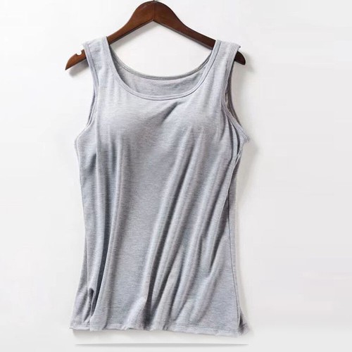 Mujeres Camisola Camisetas sin mangas Camiseta sin mangas Ropa interior Chaleco Cuello redondo Sujetador incorporado - Imagen 15 de 17