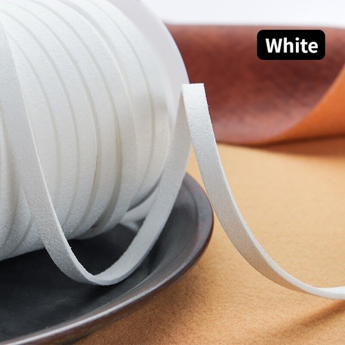 25yds Faux Leather Suede Cord Lace Flat Strap Thread Bead String DIY 5mm Costume - Picture 13 of 23