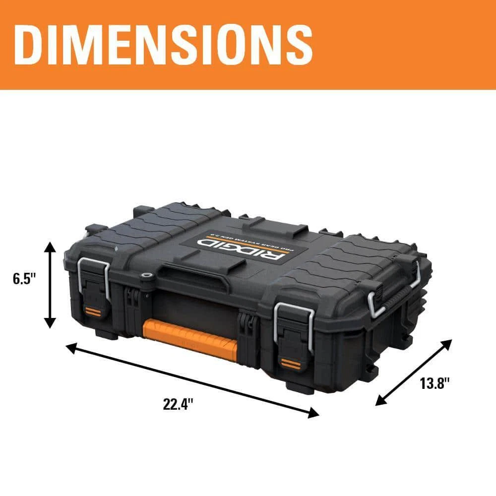 RIDGID 2.0 Pro Gear System Power Tool Case Storage Black