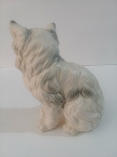 Vintage Lefton H1514 Porcelain China Cat Figurine White And Grey - Picture 6 of 12